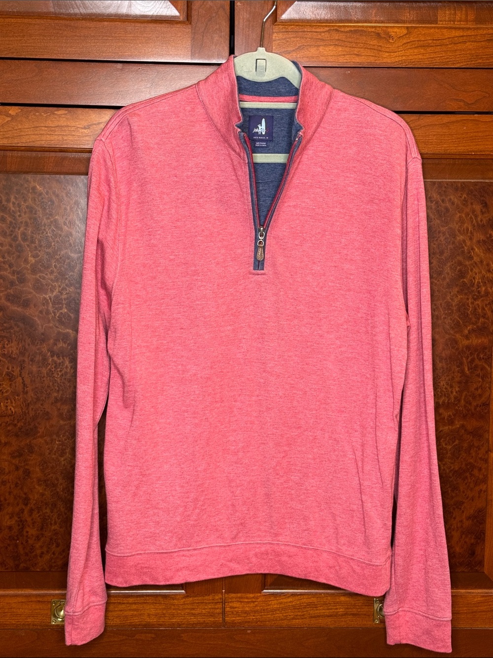 johnnie-O Men's Coral Quarter-Zip Sweater